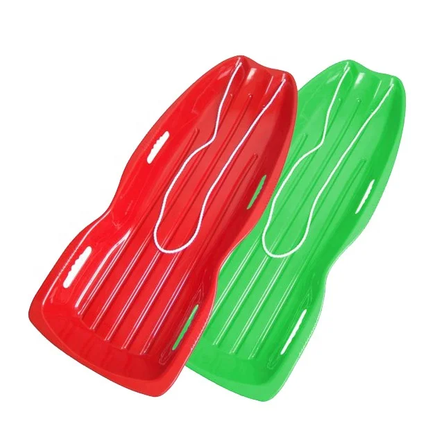 Plastic Winter Snow Sledge Toboggan Pull Rope Handles Downhill Sliding Board Outdoor Sports Ski Sled Kids Christmas Gift Toy