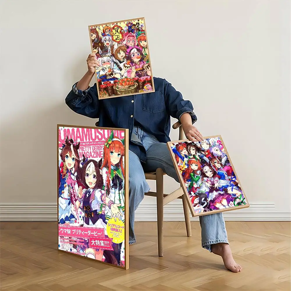 أنيمي أوما موسومي جميلة ديربي أنيمي الكلاسيكية خمر الملصقات خمر غرفة المنزل بار مقهى ديكور الشمال ديكور المنزل