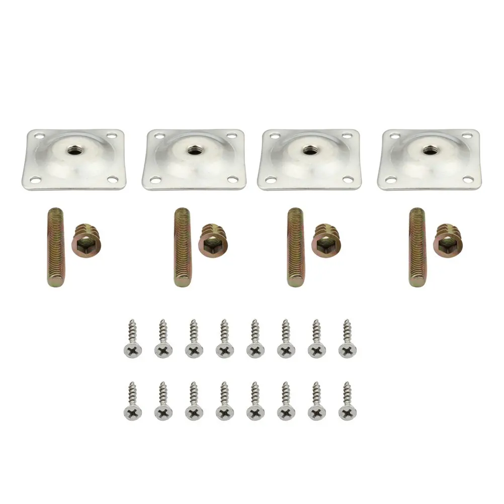 4Sets Iron Chair Legs Heavy Duty Adjustable Furniture Legs for Tables Desks Breakfast Bars Cabinets Shelves Sofa Mounting Plates