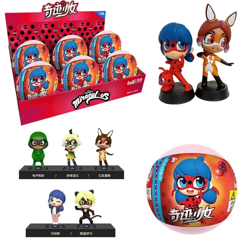 Original Playmates Miraculous Ladybug Blind Box Toy Tikki Cat Noir Nooroo Doll Toy Superhero Figure Kid Birthday Gifts Ornaments