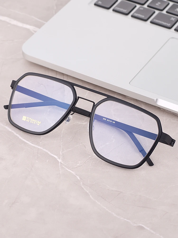 ultra-light-pure-titanium-men's-and-women's-eyeglass-frame-double-brie-no-screw-prescription-lens-ible-optical-glasses
