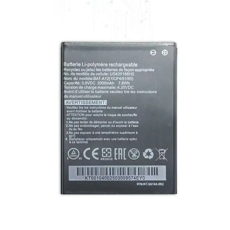 

Аккумулятор для мобильного телефона Bat-A12 2000 мАч для Acer Liquid Z520, Liquid Z520 Dual Sim P N Bat-A12 1ICP4 51 65 KT.00104.002 Bat A12