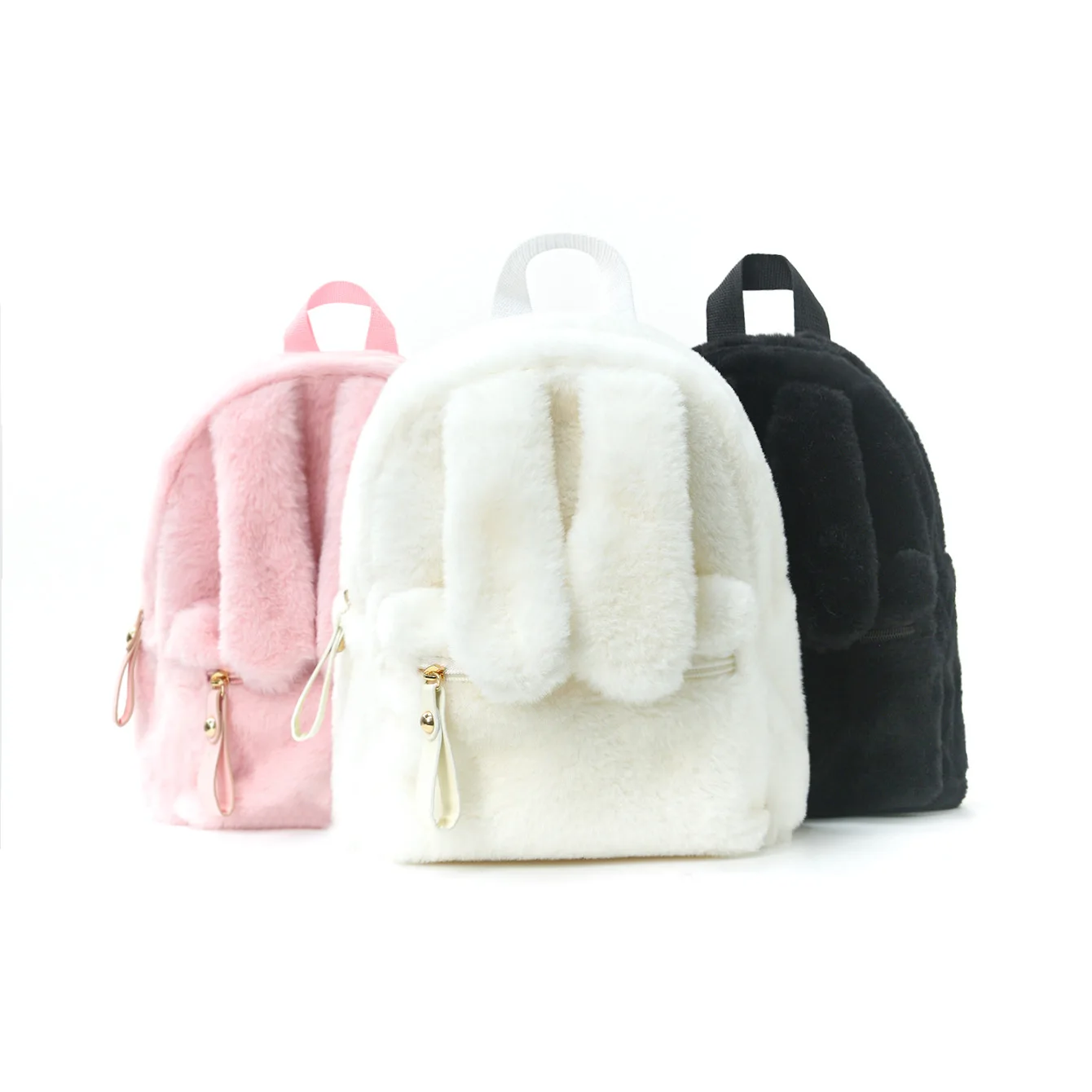 

Rabbit Ears Backpack High Value Cute Rabbit Backpack Solid Color Plush Backpack