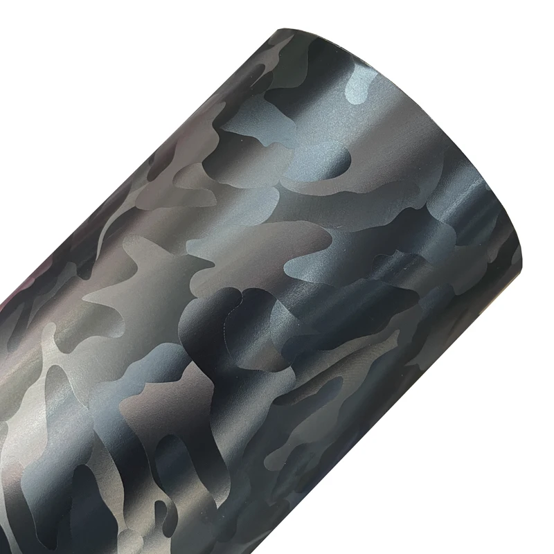 Premium PET Black Stealth Ghost Vinyl Wrap Film Roll Bubble-Free Self Adhesive Decal Sticker Car Wrapping Foil