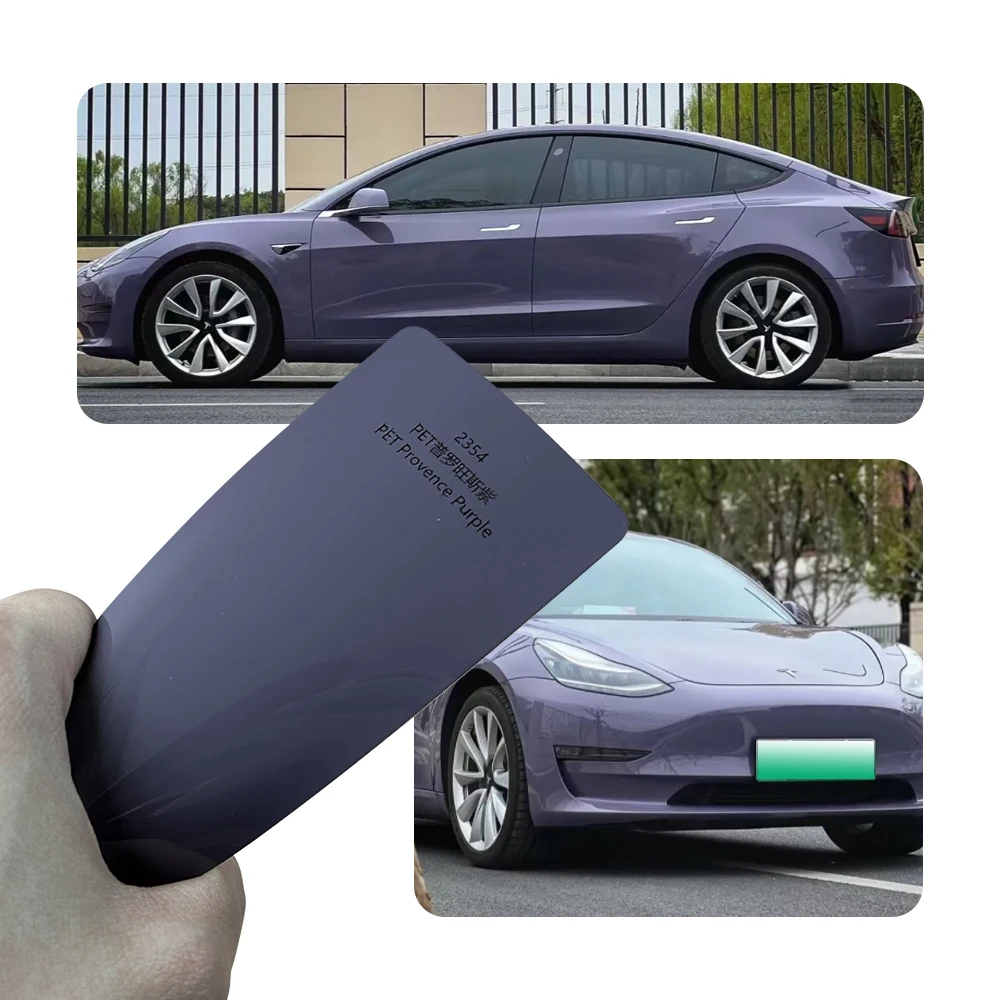 Glossy Provence Purple Car Vinyl Wrap Color Change Film Air Release Anti Scratch Anti UV Waterproof Removable Easy To Install