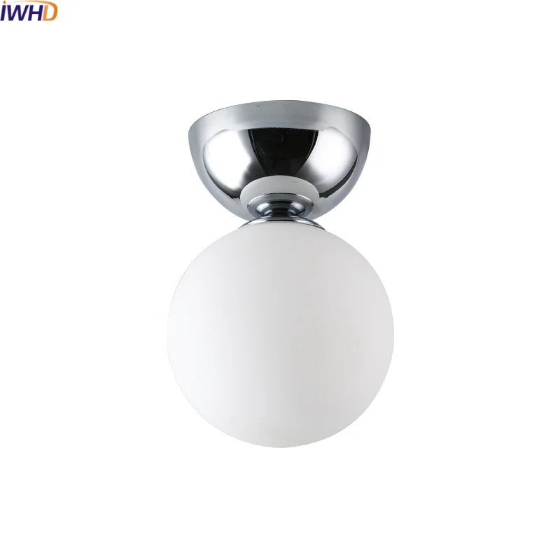 

IWHD Modern Style LED Ceiling Lamp Indoor Lighting Porch Kitchen Balcony Glass Iron Home Decor Nordic Ceiling Light Fixtures