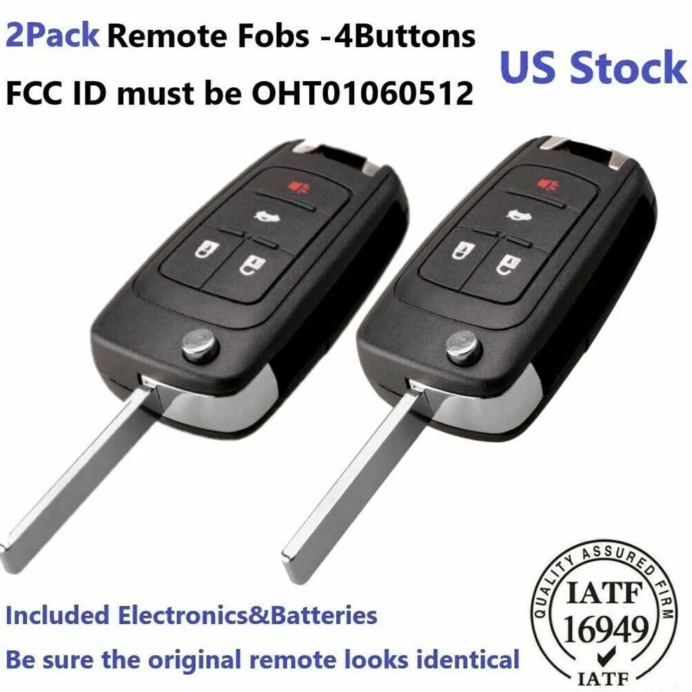 

2 шт. сменный брелок для Chevy Cruze Equinox Camaro Malibu GMC Terrain Buick Encore Regal Verano 2010-2019 OHT01060512