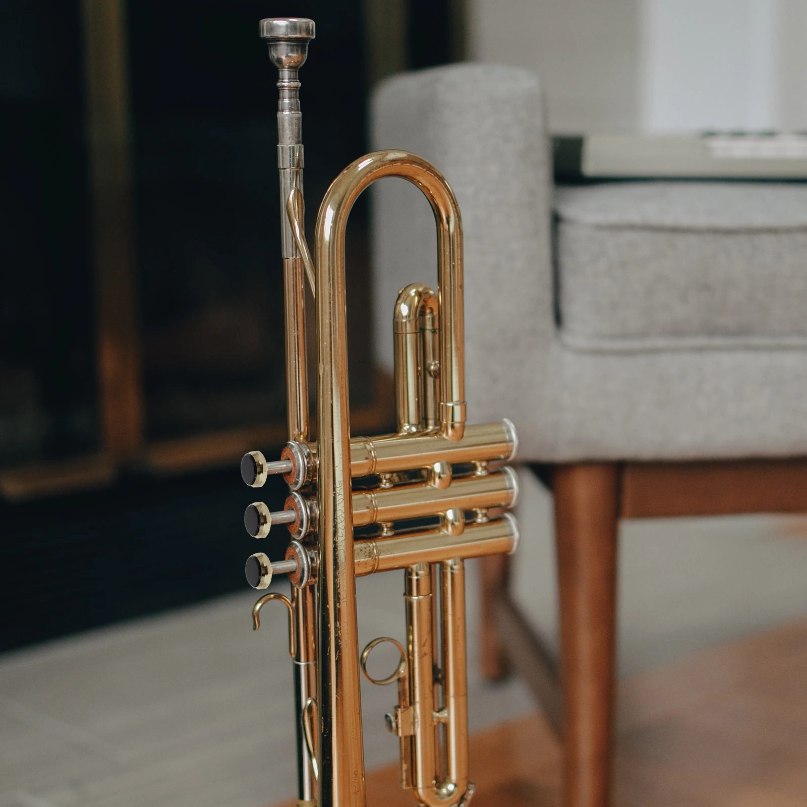 

Golden Button Trumpet Small Accessory Kids Musical Instruments Black Child Copper Practical Durable Craftsmanship Perfect
