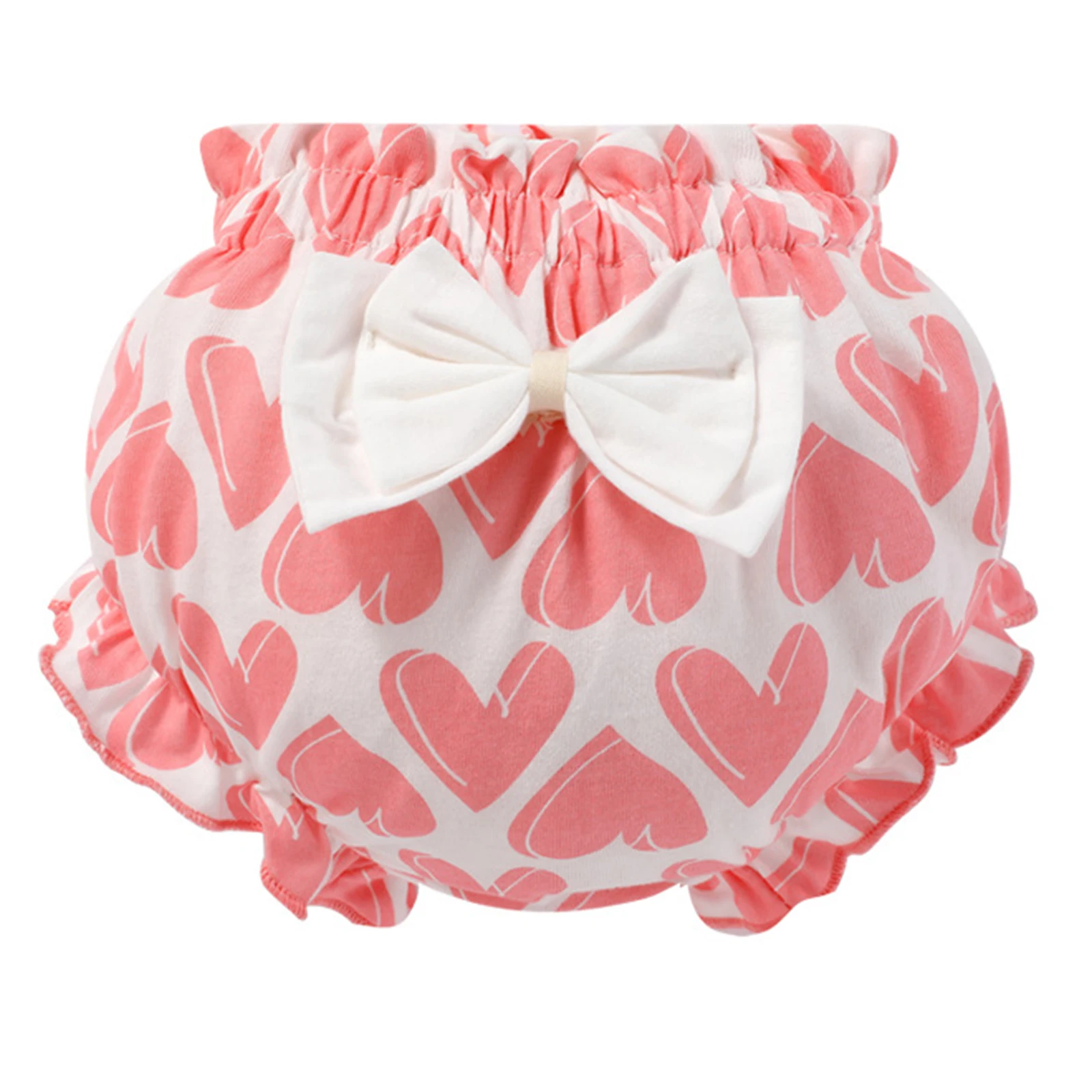 4Pcs Adorable Baby Girls Cotton Bloomers Assorted Cute Print Ruffle Bow Diaper Cover Girl Summer Breathable Underwear Panties