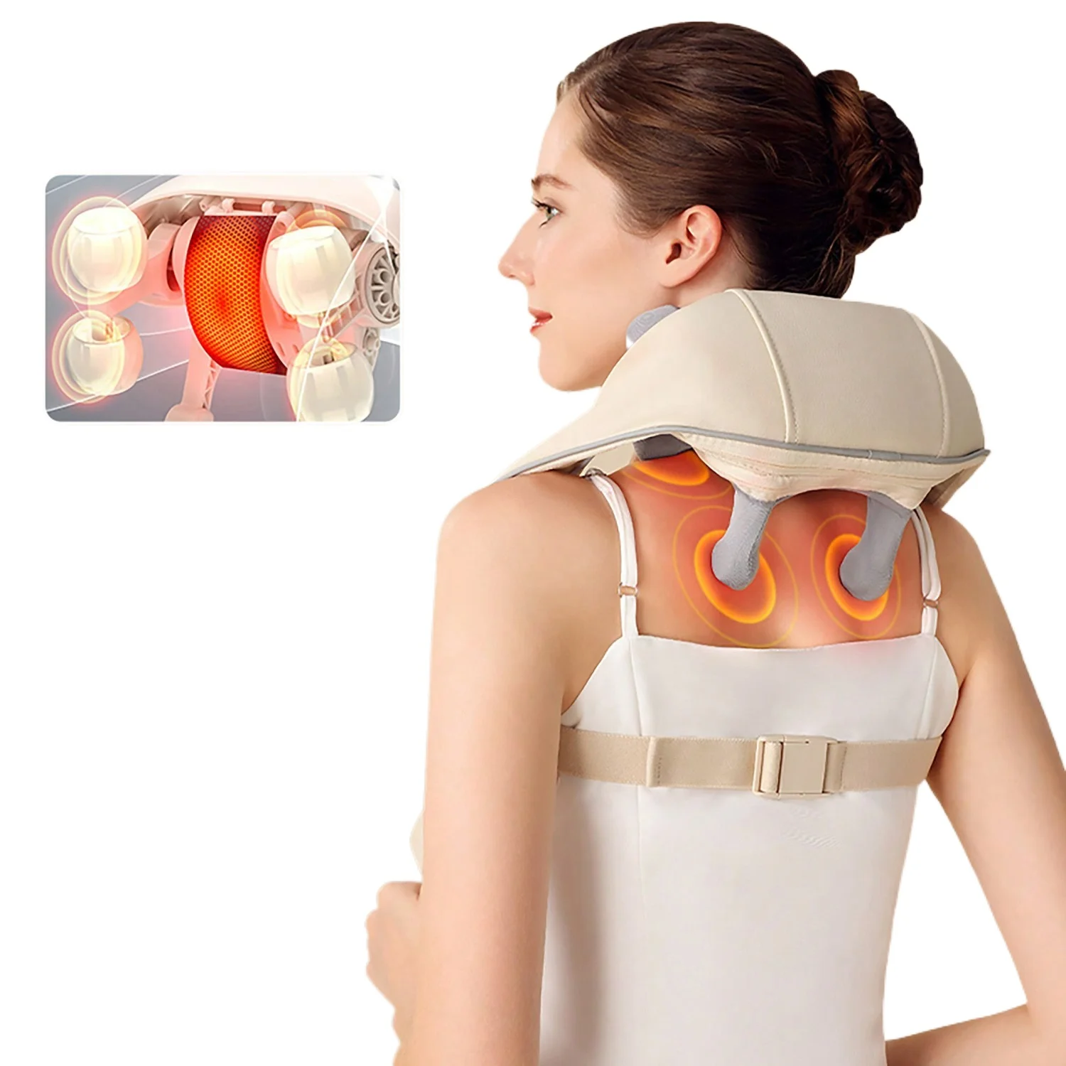 

Массажер с подогревом Шиацу Массажер для плеч Электрический точечный массажер для шеи