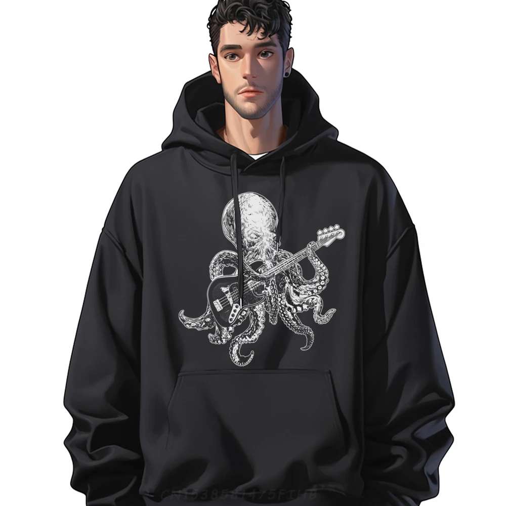 

Octopus Playing Bass Guitar Hoodie For Men Dad Octopus Lover Designer Clothes Men Designer Clothes Men Alphabet