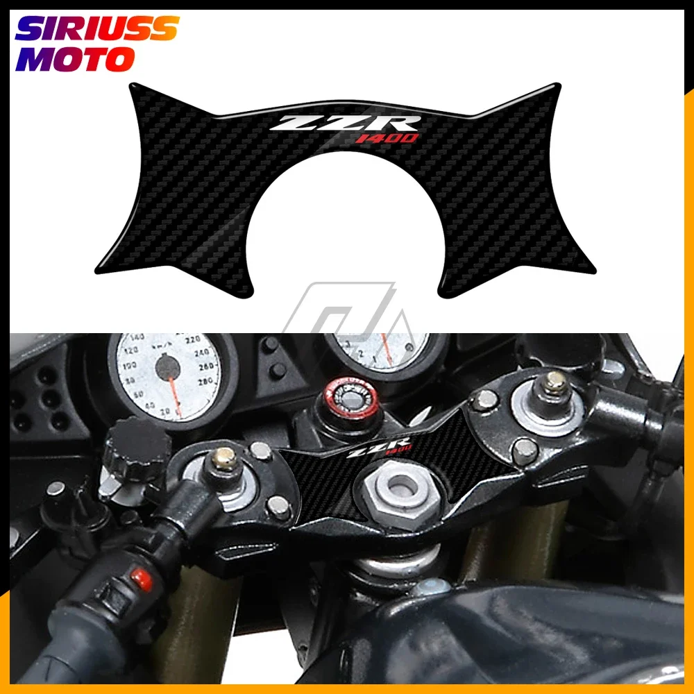 

3D Carbon Fiber Triple Tree Yoke Cover Protector Tank Pad Case for Kawasaki ZZR1400 2006-2011