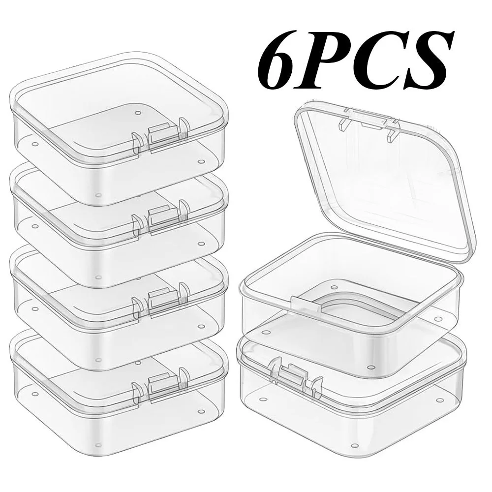 Transparent plastic craft storage box, portable multifunctional storage box, suitable for jewelry, beads, DIY art supplies