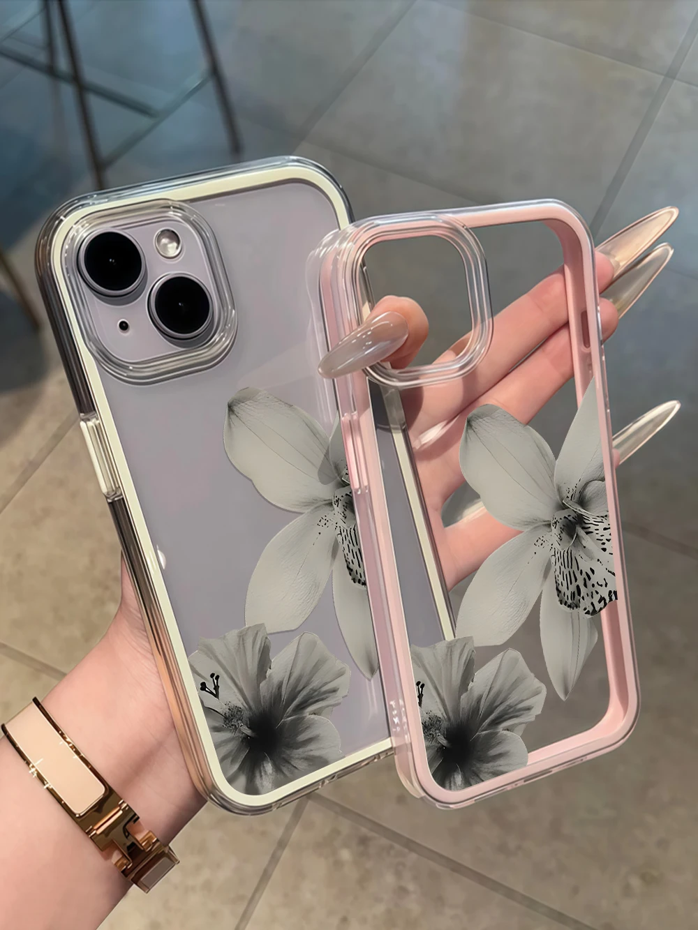 Wabi-Sabi-Stil Blumen-Handyhülle für iPhone 16 14 15 Plus 13 14 15 17 16 12 11 ProMax 16 15 Pro 17 Air Transparente Weiche Hülle – Detail 6