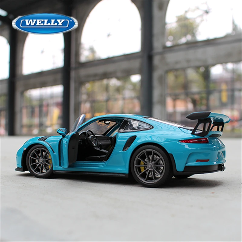 WELLY 1:24 Porsche 911 GT3 RS Alloy Sports Car Model Diecast Metal Toy Racing Car Model Simulation Collection Childrens Toy Gift