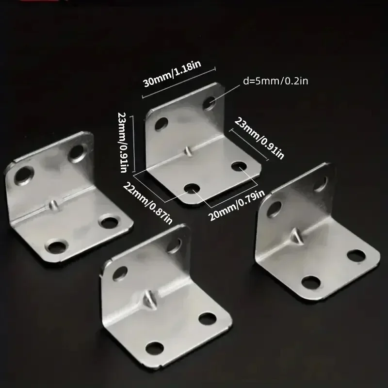 20pcs Angle Iron Board Table, Chair, Cabinet, Wardrobe, Fixed Connector, 90-degree Angle Iron Plate Bracket image 6