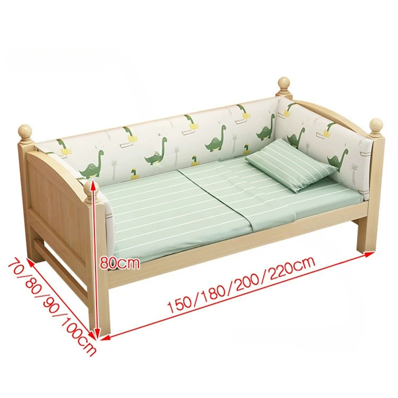 

Nordic Solid Wood Extra Wide Children's Beds with Guardrails Home Bedroom Boys and Girls Single Bed for Children's Furniture GM