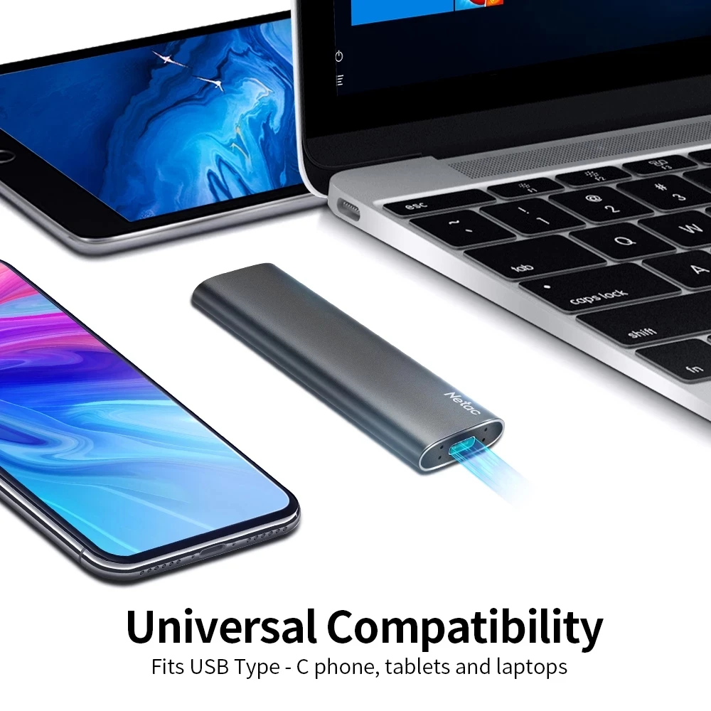 Immagine 3: SSD SATA Netac da 1TB, 250GB, 500GB, 2TB, unità a stato solido esterna portatile, USB 3.2 Gen2 Type C, disco rigido per laptop e PS4