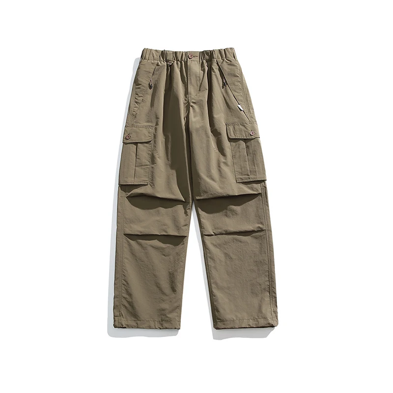 Japanese Retro Multi Pocket Work Pants Men's and Women's Trendy Loose Straight Wide Leg Casual Pants