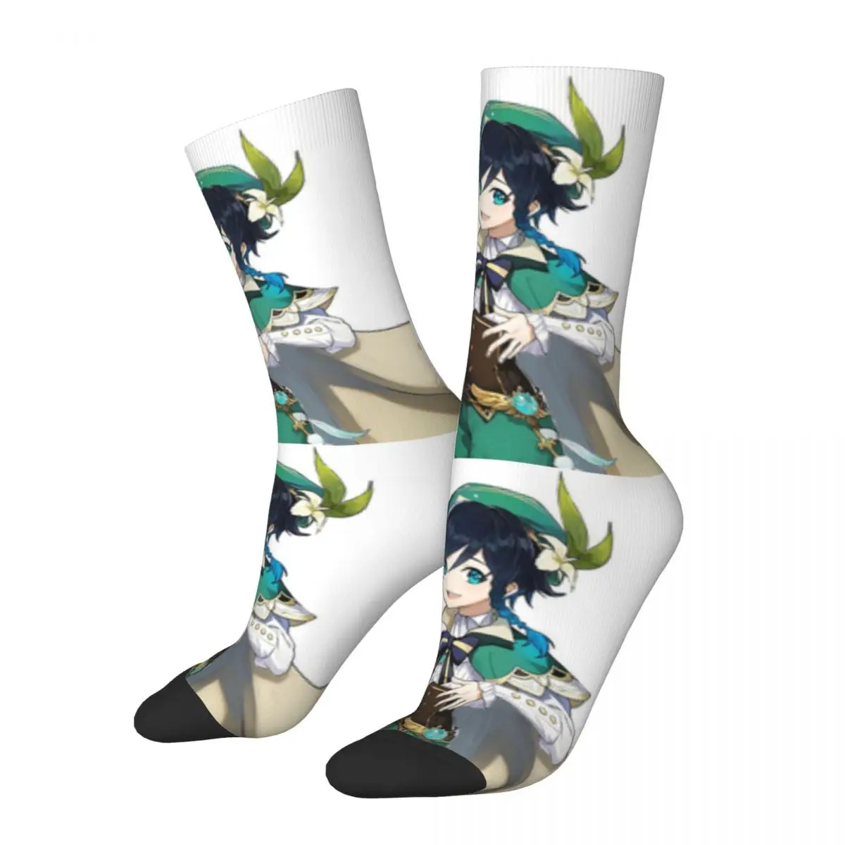 Genshin Impact Venti Novelty Socks, Meias Presente, Homens, Mulheres, Primavera, Verão, Outono, Inverno, Movimento