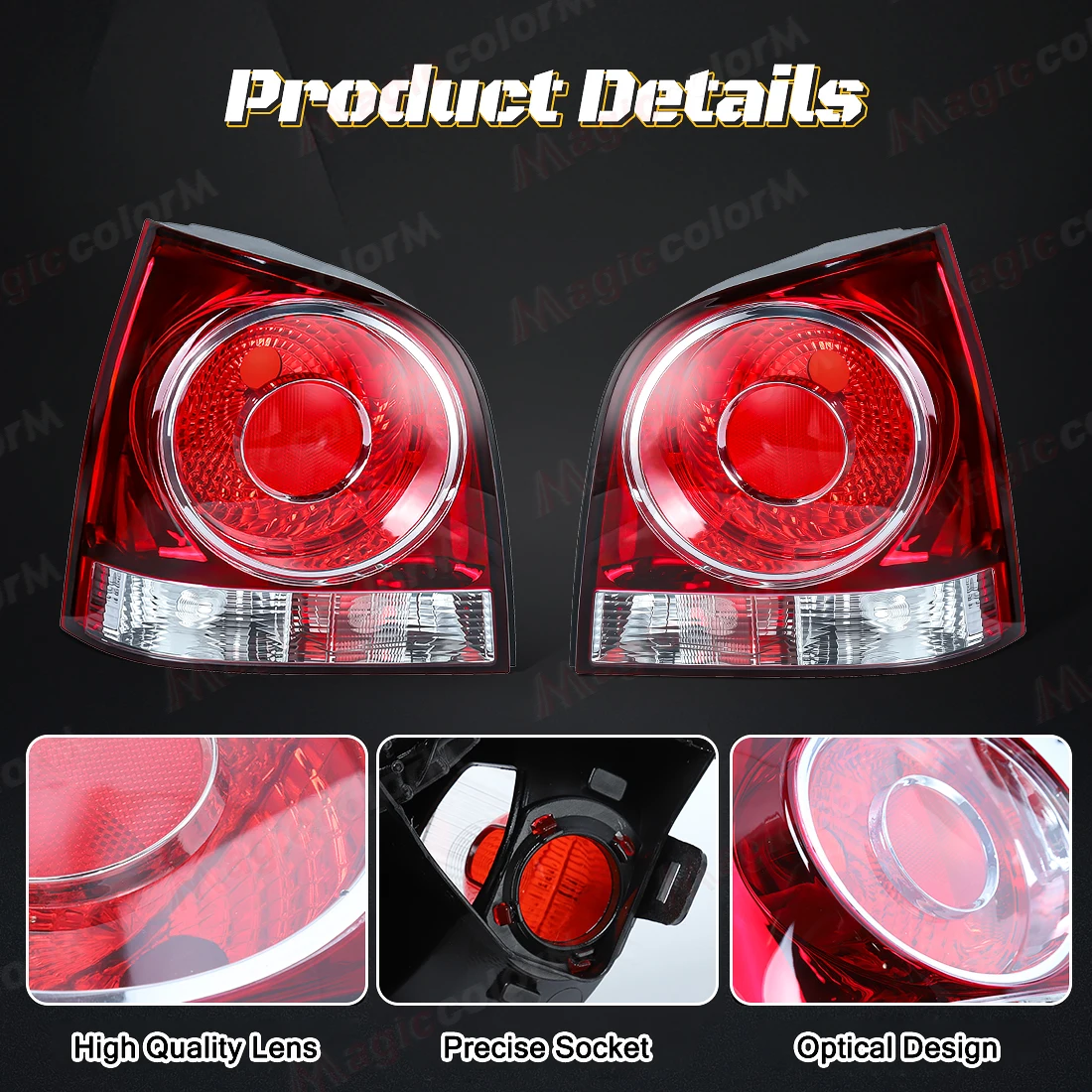 Rear Brake Light Housing For Volkswagen VW Polo 9N 9N3 Hatchback 2006-2010 Tail light Warning Bumper Light without bulb