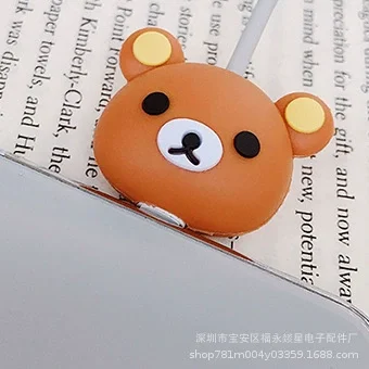 Rilakkuma كابل بيانات غطاء للحماية أنيمي الاسترخاء الدب كابل العض جهاز مكافحة كسر شحن ملحقات الهاتف هدية المبيعات الساخنة #2
