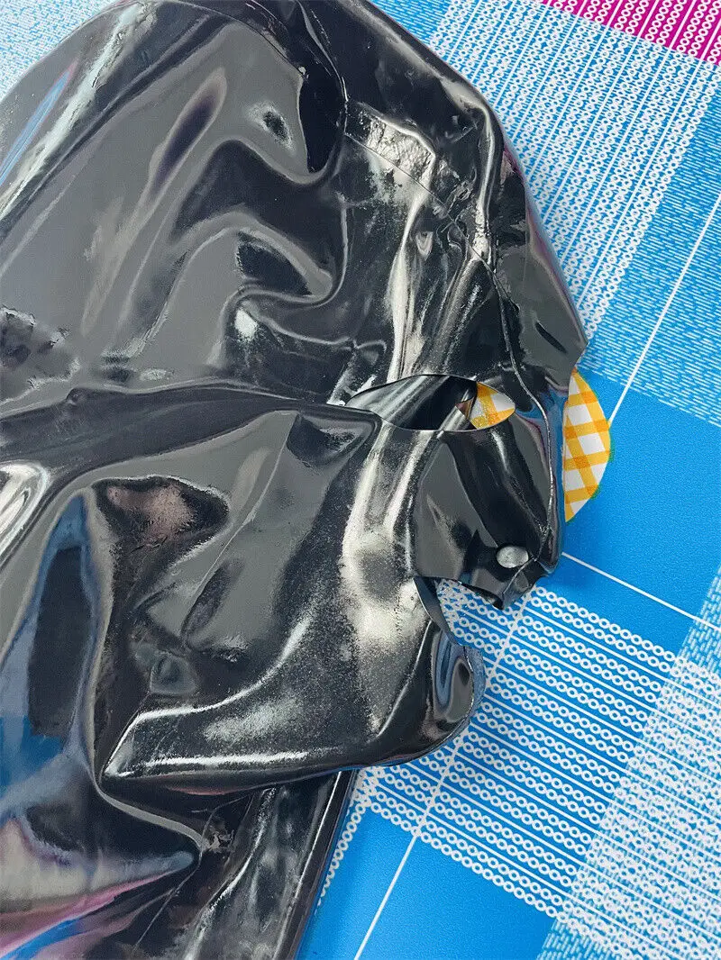 Latex Masker Open Ogen Neus Mond Met Een Lock Zip 0.4Mm Custom Made