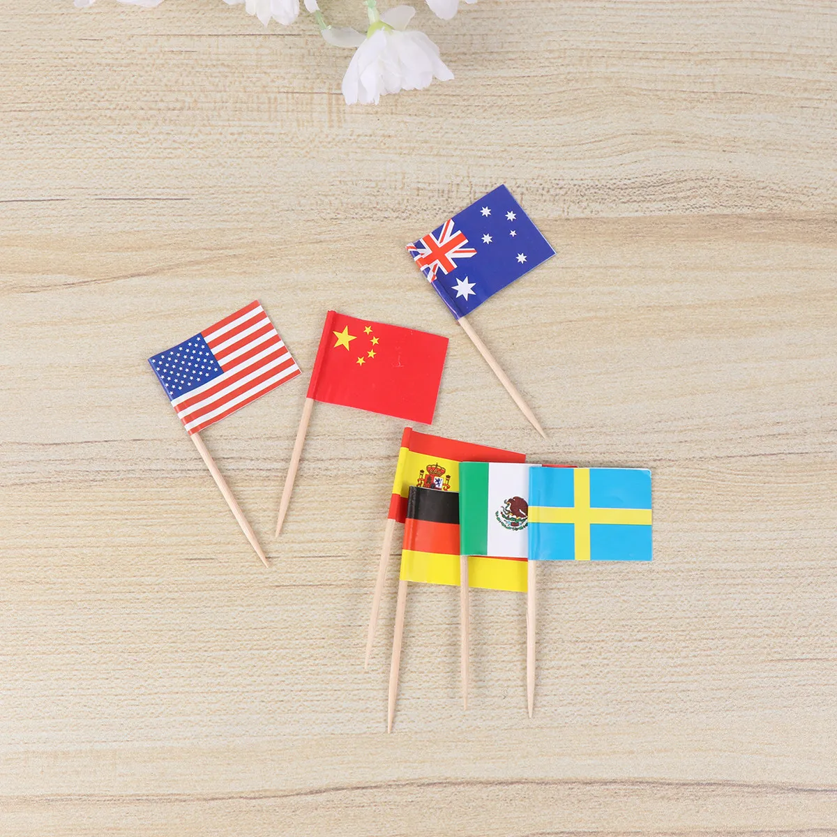 100 Piezas de Adornos para Frutas con Banderas Nacionales para Cupcakes, Tapas, Aperitivos, Bebidas, Etiquetas de Alimentos, Geografía Global