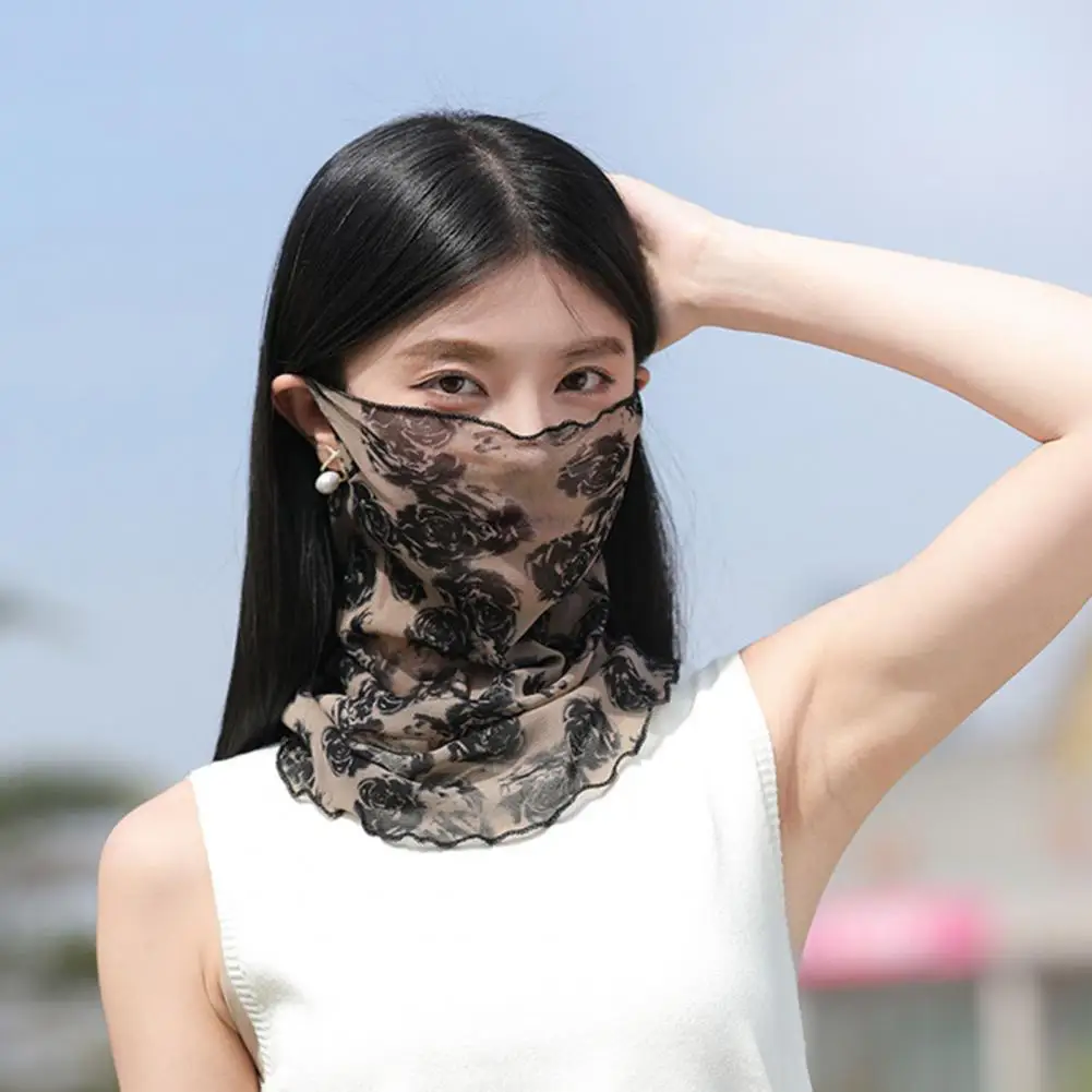 Breathable Sun Scarf Printed Summer Neck Scarf for Cycling Use Breathable Sun Face Mask Headband for Outdoor Sports