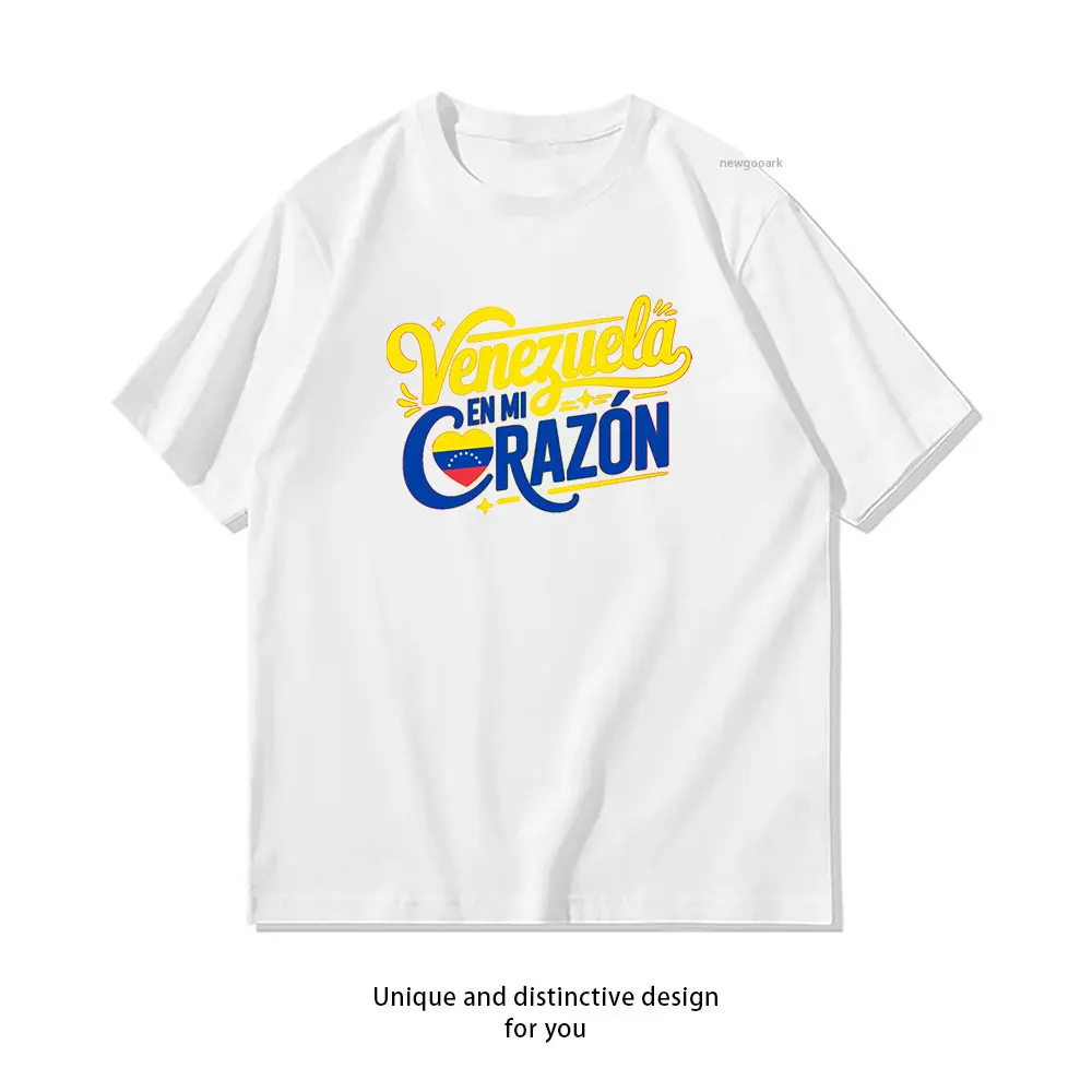 Venezuela in My Heart Venezuelan Pride and Roots T-Shirt woman man Summer fashion Casual cotton printed t shirts O-neck Gift