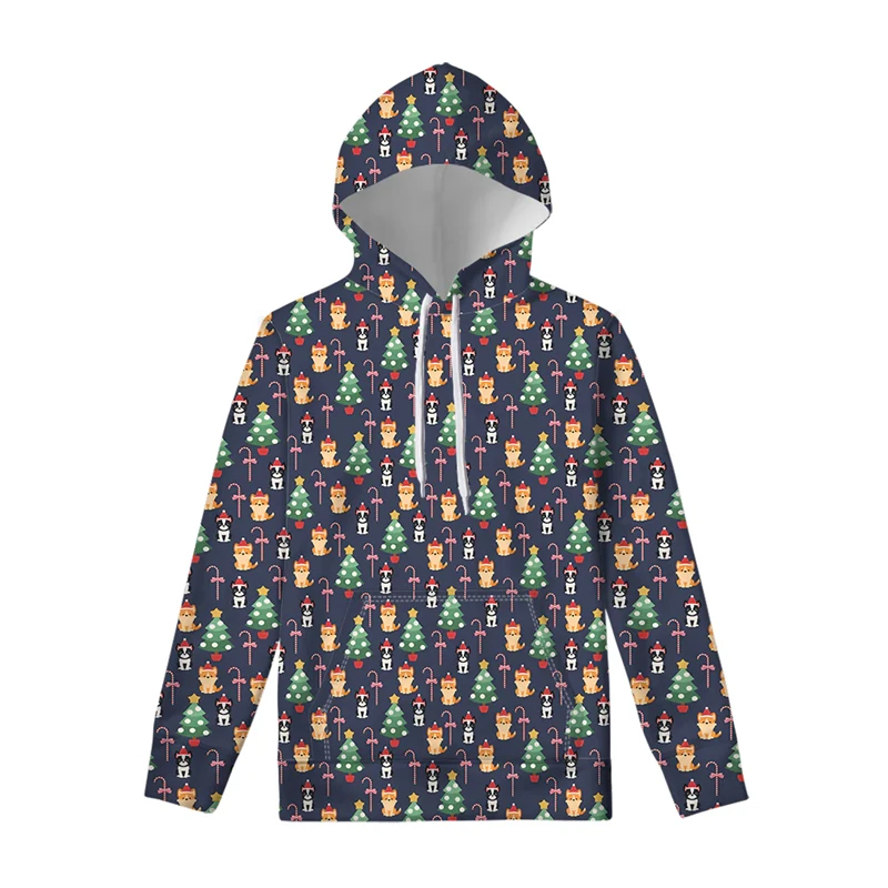 Spring Autumn Fashion Mens Hoodie Corgi 3D All Over Print Kawaii Dog Hoodies Street Hooded Sweatshirts Unisex Casual Pullovers