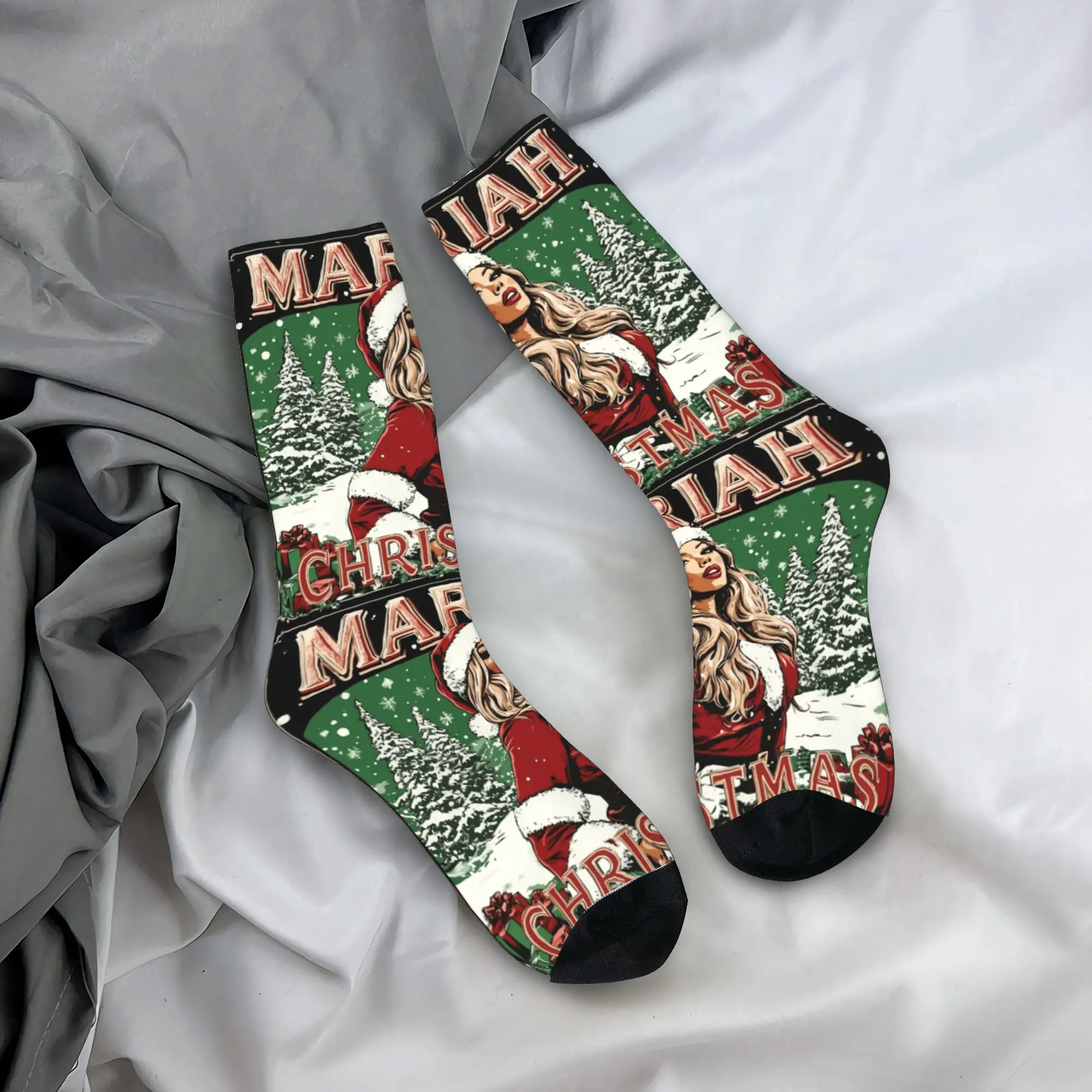 

Мужские носки Mariah Carey 2025, рождественские чулки, нескользящие мягкие дышащие носки, зимние готические спортивные носки с графикой на открытом воздухе