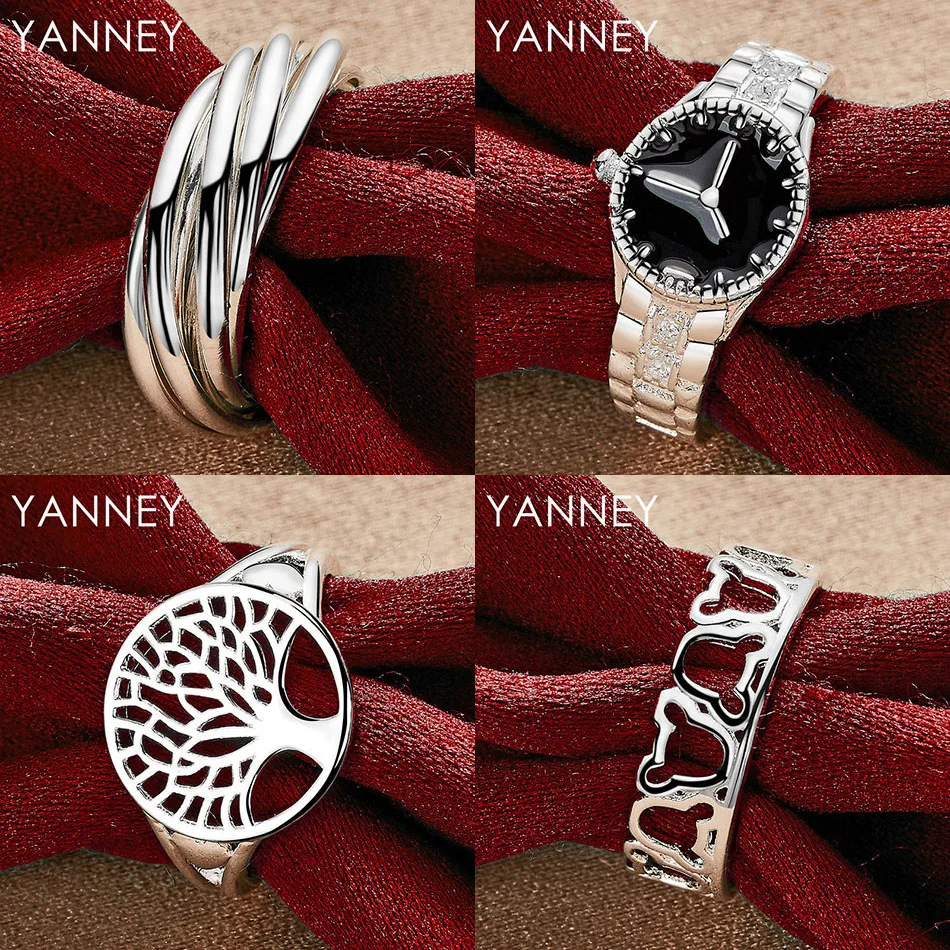 

Charm 925 Sterling Silver 7/8/9/10 Exquisite Tree Watch Ring Women's Engagement Gift Wedding Accessories