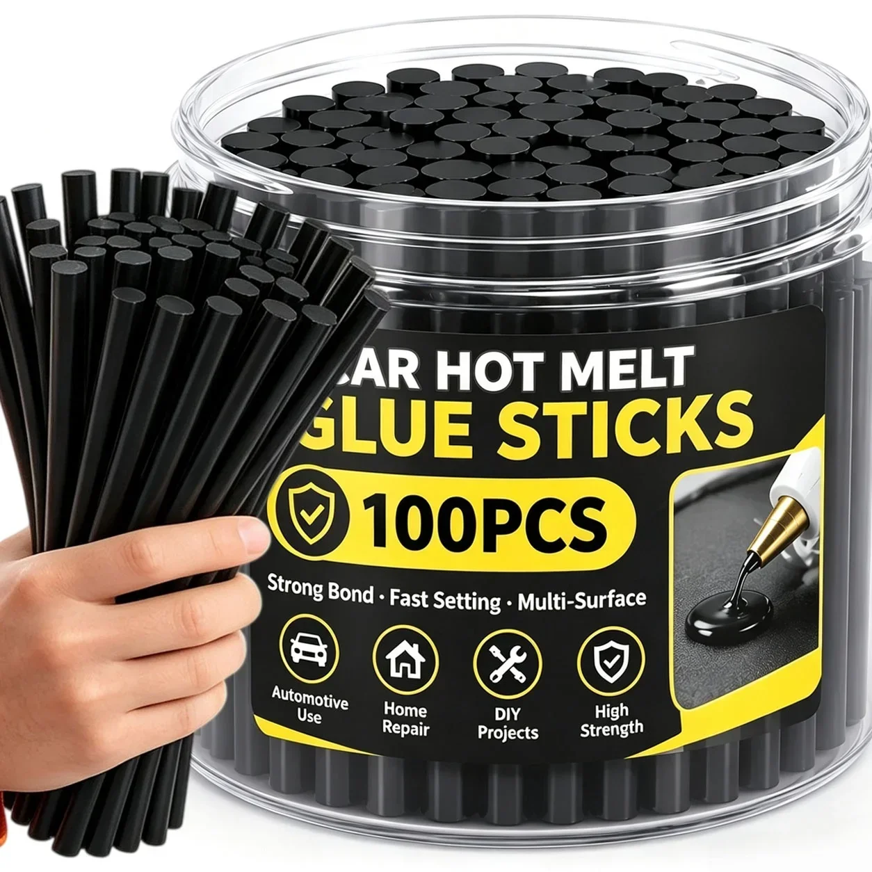 Black Hot Melt Glue Stick Car Body Dent Paintless Removal Repair Strip DIY Craft Strong Adhesive Glue Stick Melt Adhesive