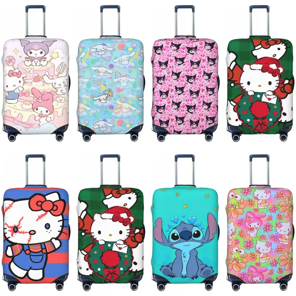 Sanrio Hello Kitty Cinnamoroll Kuromi valigia Cover Cartoon Anime Travel Holiday Fun bagaglio Case Protector