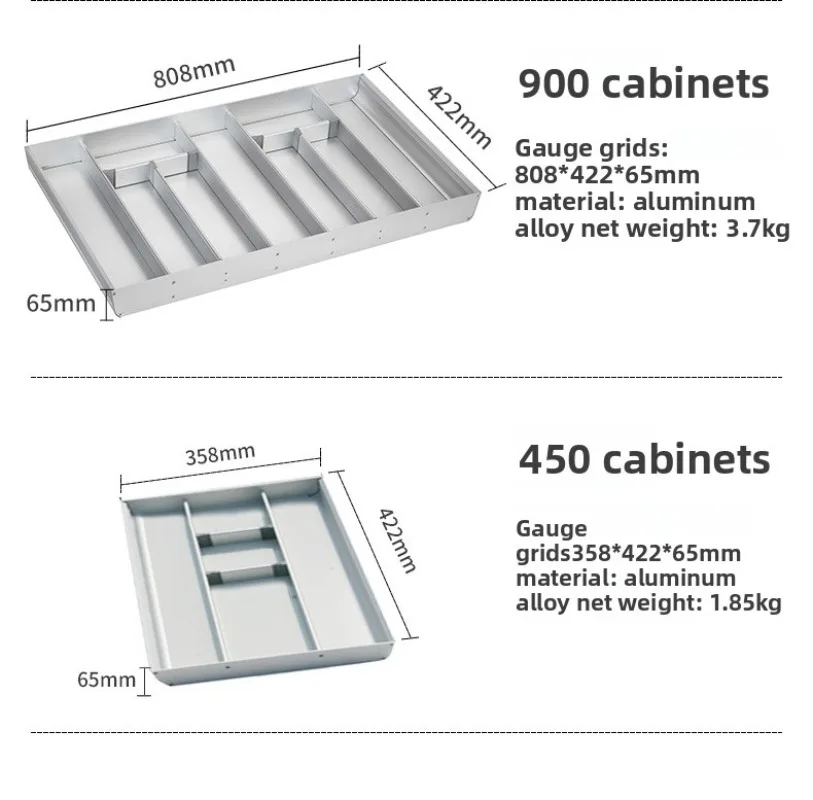 Cabinet drawers, fork plate kitchen drawers, partition chopsticks, kitchen tool storage box