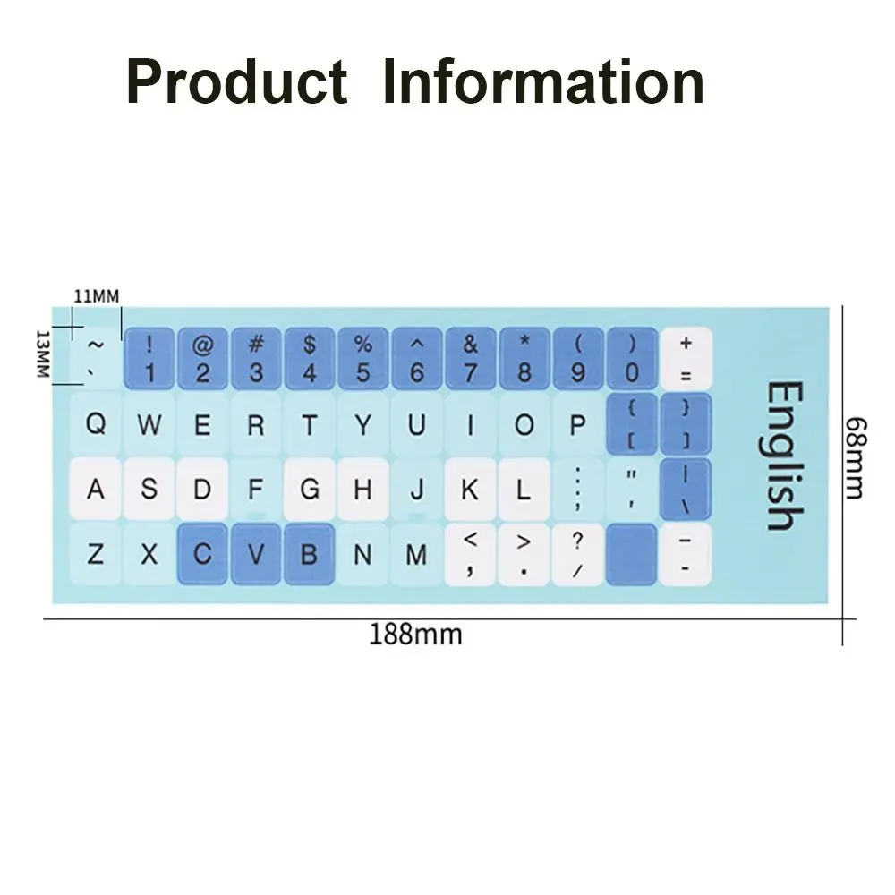 Russian Letter Keyboard Sticker Spanish Dust-proof Laptop Keypad Film English Wear-resistant Keyboard Label Desktop PC