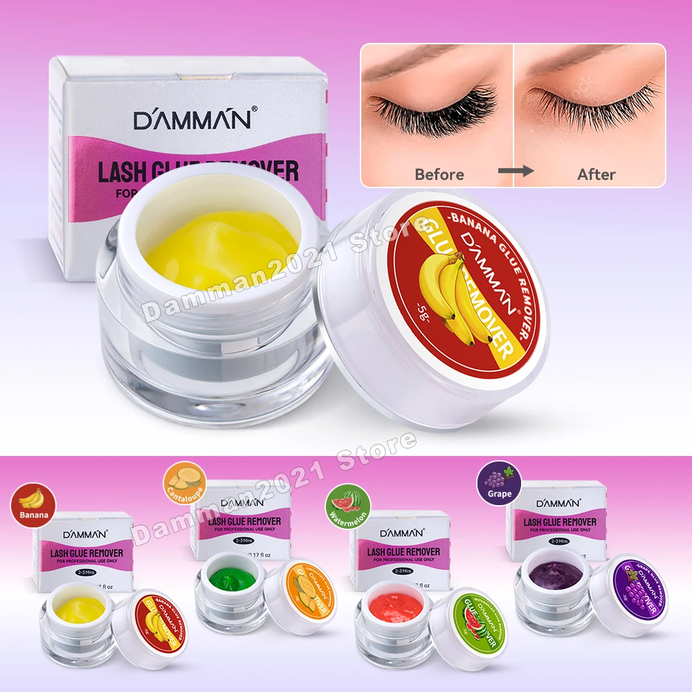 Damman 5/10Pcs 5g Eyelash Remover Cream Professional Eyelash Extension Glue Remover No Irritation Lash Glue Remover Makeup Tools