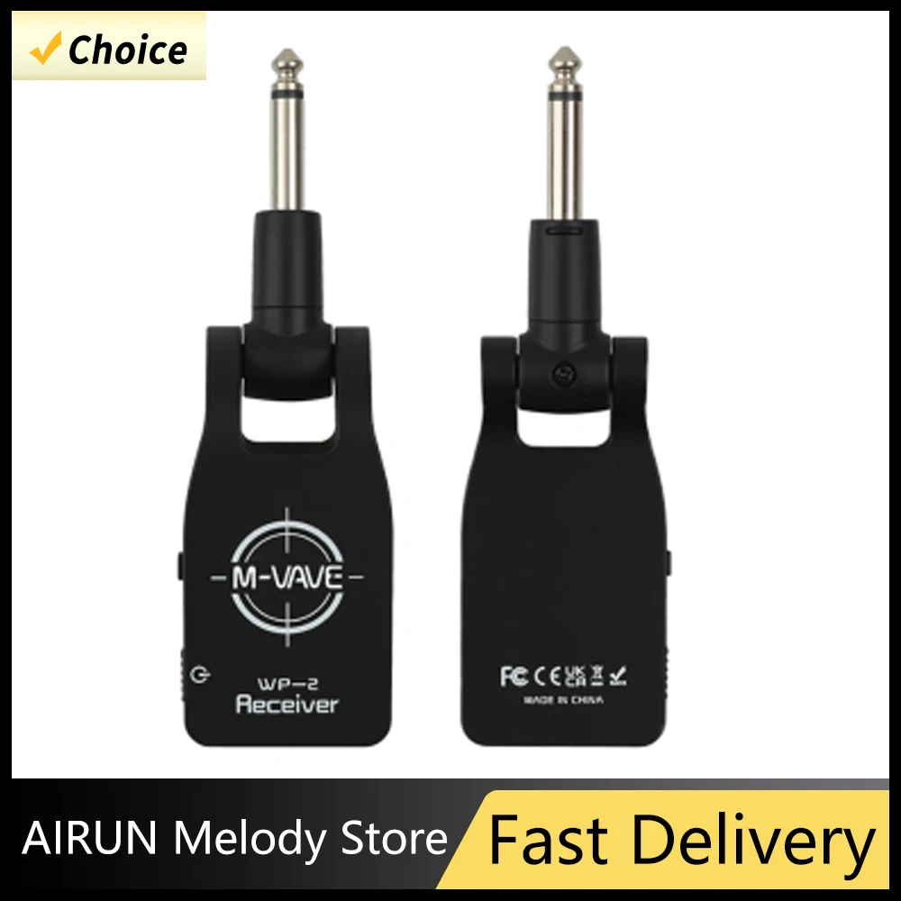 

M-VAVE WP-2 U-Shaped Guitar Wireless Transceiver Receiver Transmitter 4 Channels 2 in 1 Plug With Rechargeable Guitar Accessory