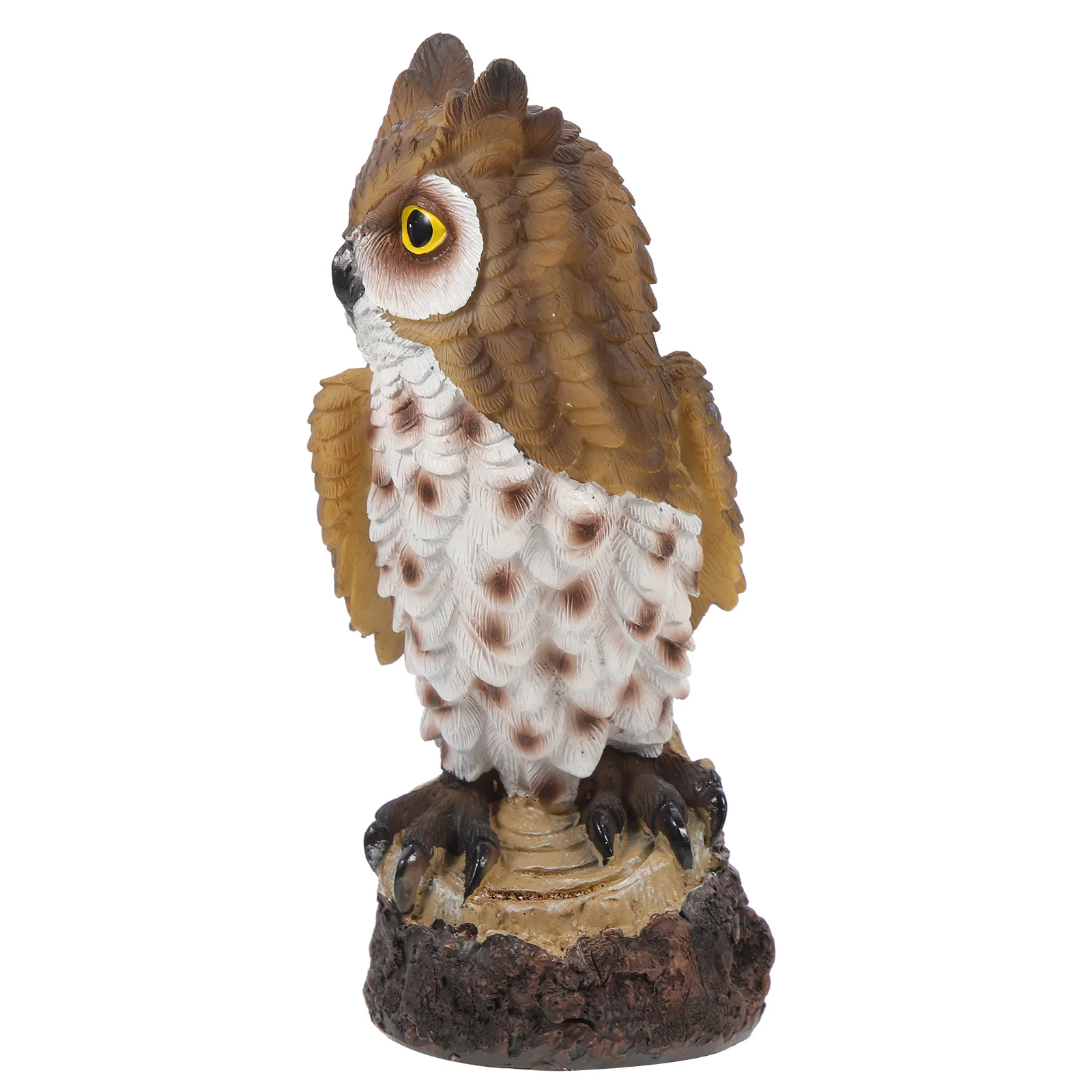

Resin Garden Owl Statue Decorative Cartoon Owl Ornament Compact Size for Patio Garden Landscape Outdoor Decor Landscape Ornament