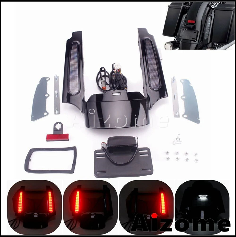 

Motorcycle LED Lights Rear Fender Fascia For Harley Touring Road King Electra CVO Ultra Glide Classic Street Glide FLTRU 2009-13