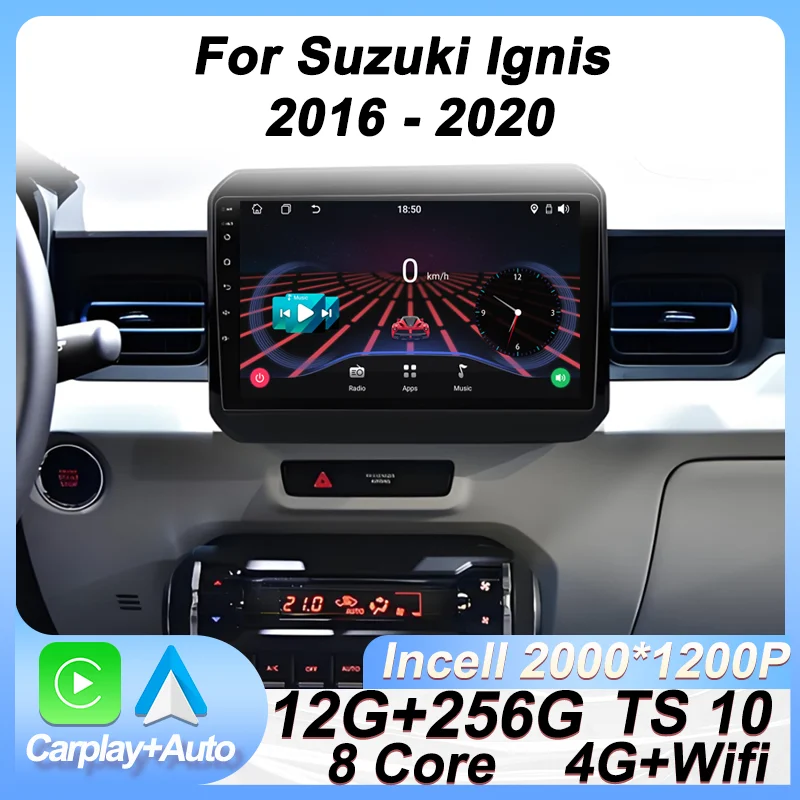 

Car Stereo Android Auto For Suzuki Ignis 2016 - 2020 GPS Navigation Carplay Touch Screen Autoradio 8 Core DSP Bluetooth 5G Wifi