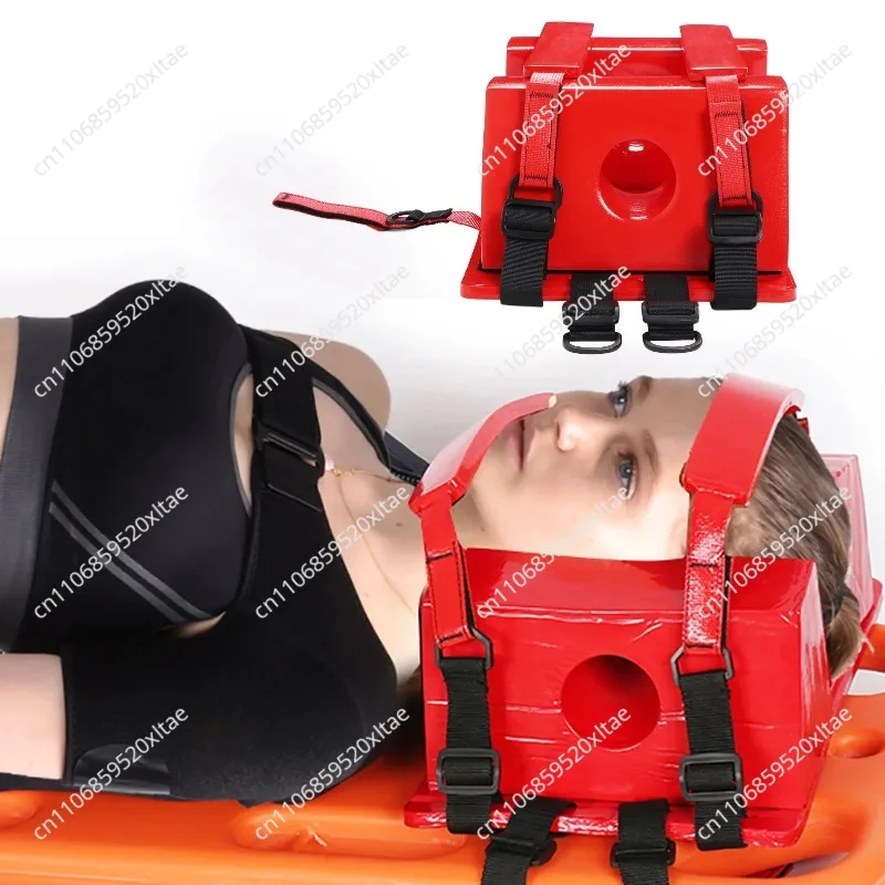 4 Straps Head Fixation Immobilizer Multiple Carrying Handle Mouth Water Based Paint for First Aid Spine Board Head Immobilizer
