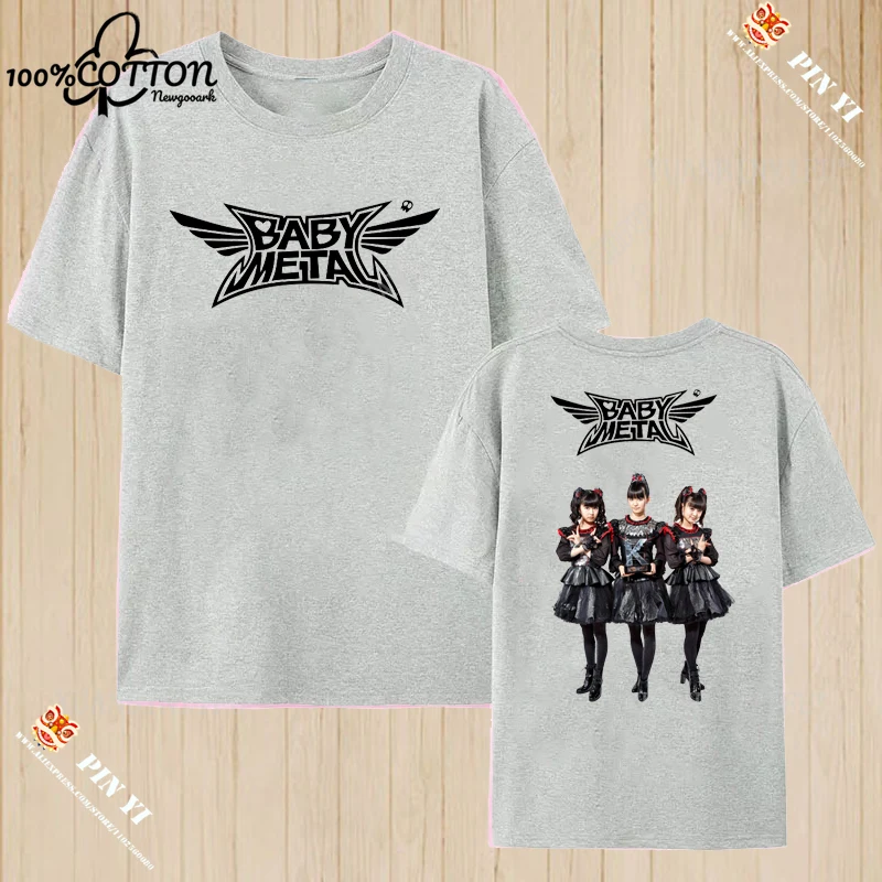 클래식 패션 일본 헤비 메탈 아이돌 밴드 BABYMETAL 헤비 메탈 프린트 여성 코튼 티셔츠 Y2K 통기성 캐주얼
