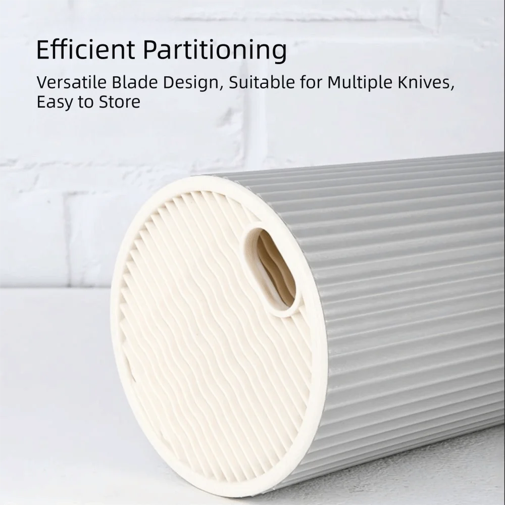 

Flexible Inserted Design Kitchen Cutter Holder Ribbed Vertical Cutter Storage Stand Space Saving Quick Access
