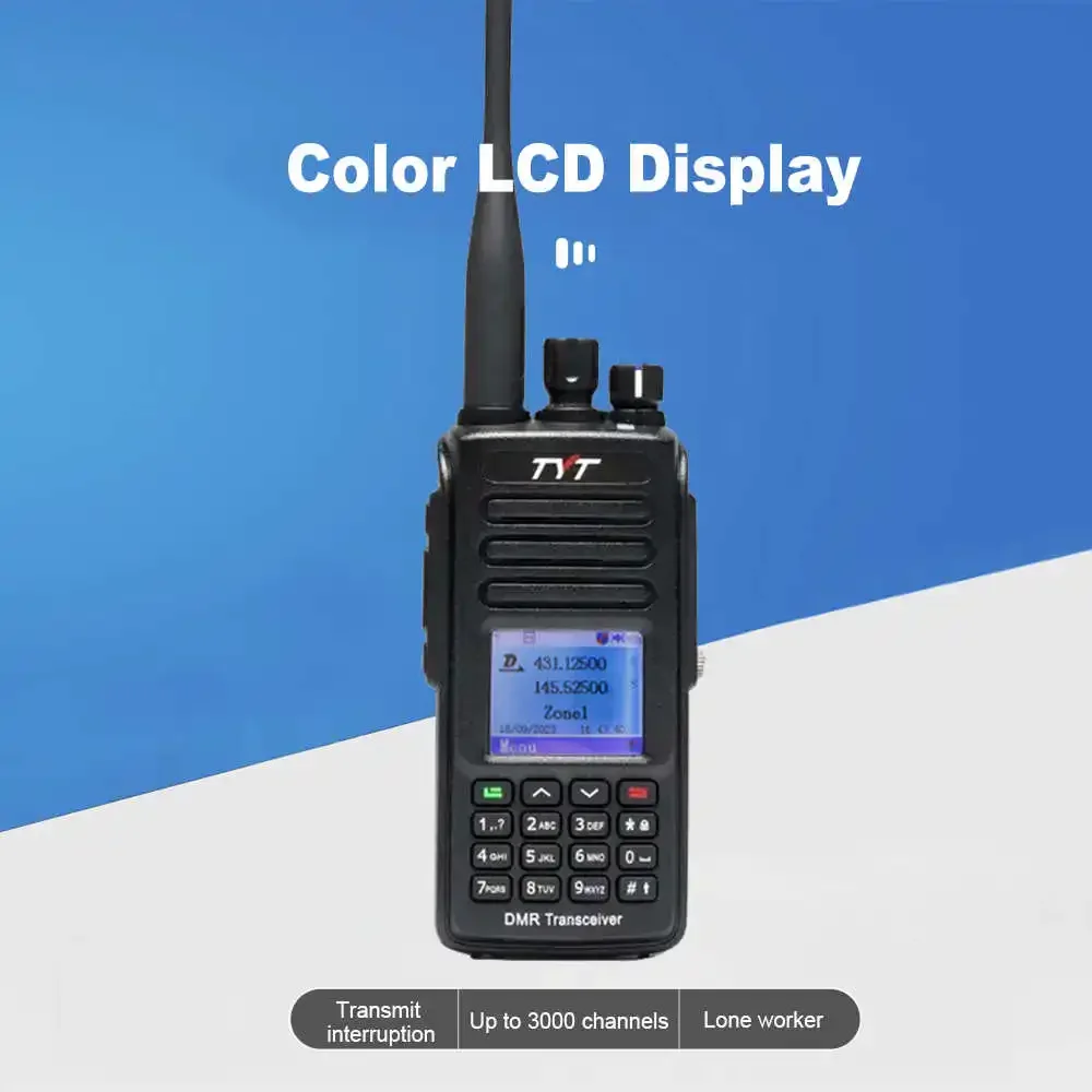 مخرج 10 وات TYT MD-UV390 Plus ثنائي النطاق DMR راديو IP67 مقاوم للماء