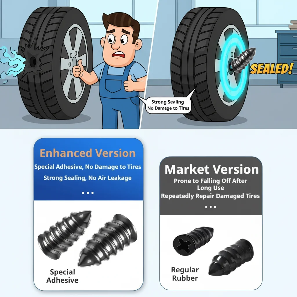 

10/30pcs ScrewsVacuum Tyre Repair Nail Tire Puncture Motorcycle Fitting Set Tubeless Wheel Repair Punctures Kit Patches for Car
