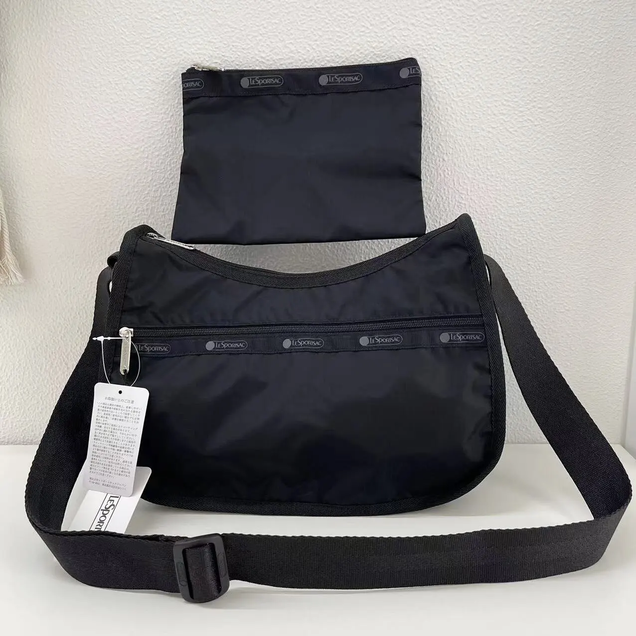 New Lightweight Black Different Size Bags Casual New Moon Bag Shoulder Messenger Bag Commuter Nylon Women's Bag 7520