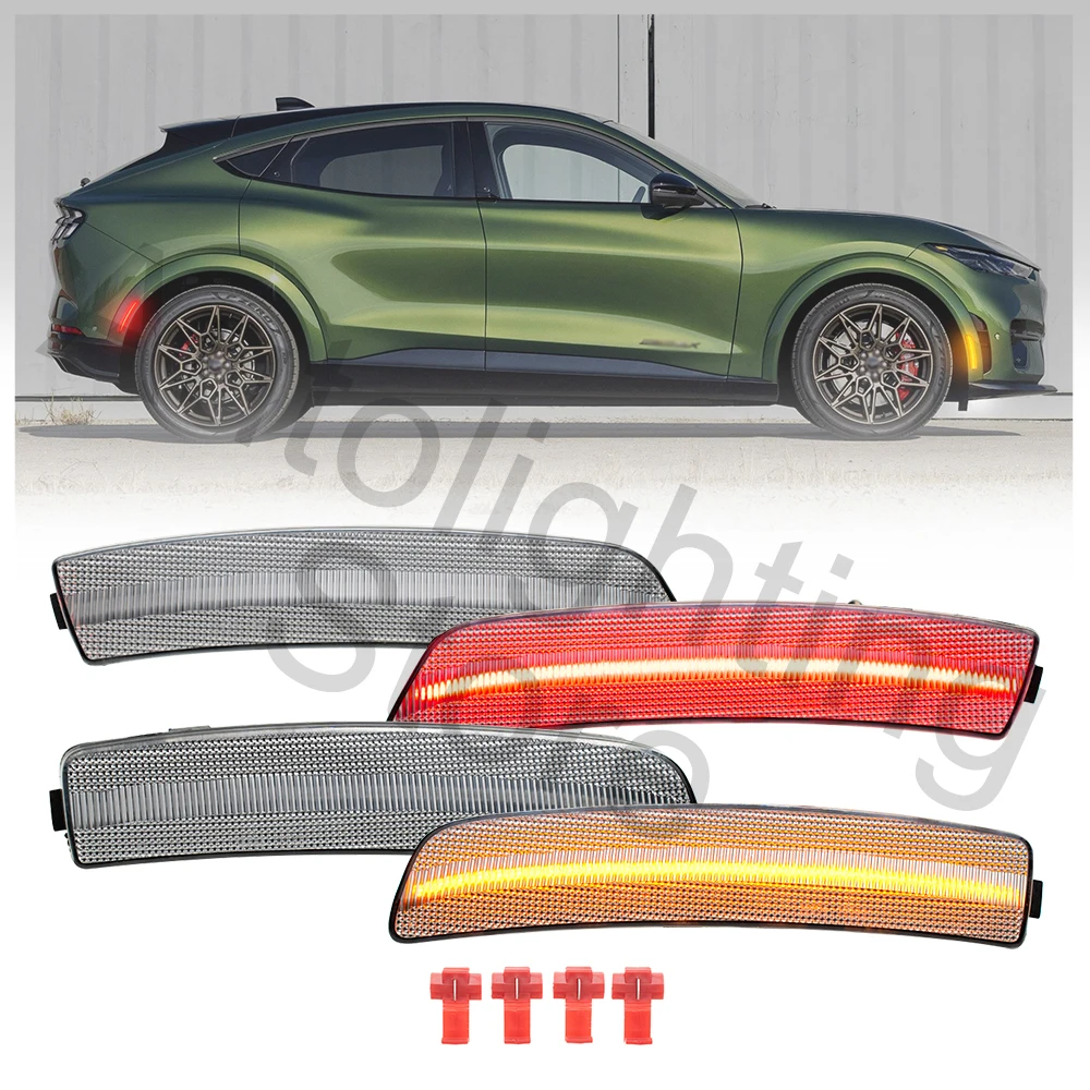

4PCS LED Side fender Marker Light Lamp For Ford MUSTANG Mustang Mach-E 2021 2022 2023 2024 Front & Rear Turn Signal Light