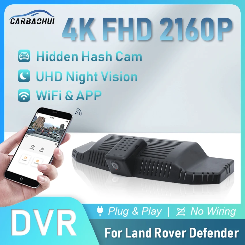 4K HD Dash cam Plug and play Car DVR Video recorder for Land Rover Defender 110 Defender 90 2020 2021 2022 Car Camera Dashcam